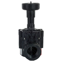 Close-up of Toro 250-00-04 1-inch pin-type valve emphasizing flow control handle, bonnet detail, and mounting orientation for inline FNPT plumbing connections.