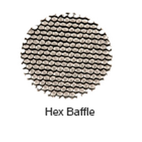 Black FX MR11 honeycomb hex baffle accessory, front view showing hex grid pattern on white background, for glare control in landscape fixtures