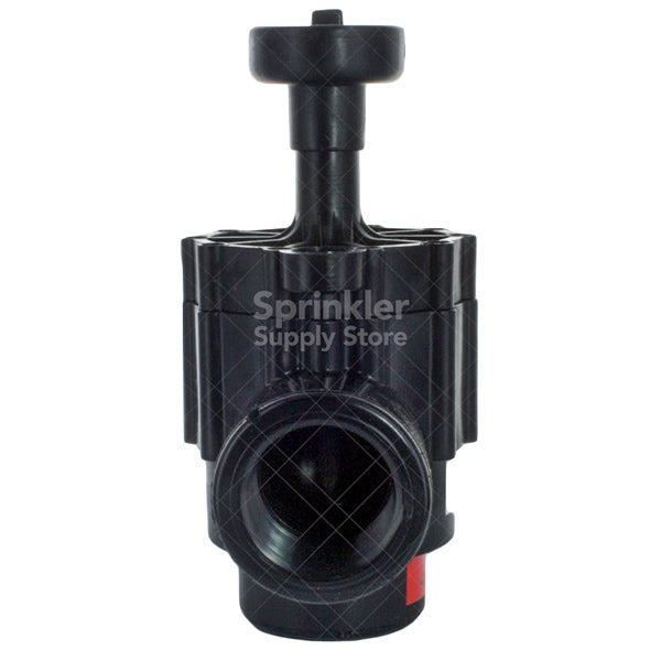 Side angle of Toro 252-21-06 1-1/2" hydraulic valve showing flow control handle and robust ABS body construction