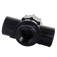 Close-up of Toro 252-21-06 valve bonnet and diaphragm area highlighting glass-filled nylon bonnet and metering pin