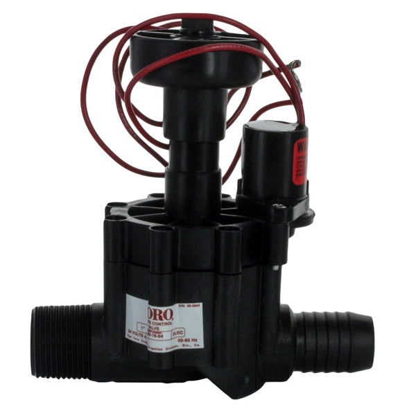 Front view of Toro 254-16-04 1-inch electric irrigation valve showing solenoid actuator and flow control knob on valve body.