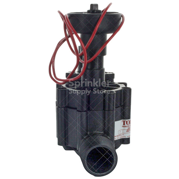 Angle view of Toro model 254-16-04 with visible inlet and insert outlet, highlighting compact in-line configuration and flow adjuster.