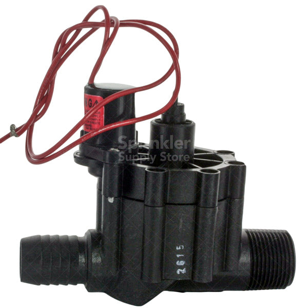 Top view of Toro 264-16-04 showing the solenoid cap, lead wires, and labeling for the 1-inch MPT inlet connection.