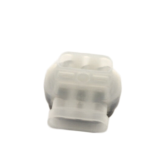 3M 316IR Scotchlok connector shown with example wires inserted, demonstrating self-stripping installation and compact pigtail configuration.