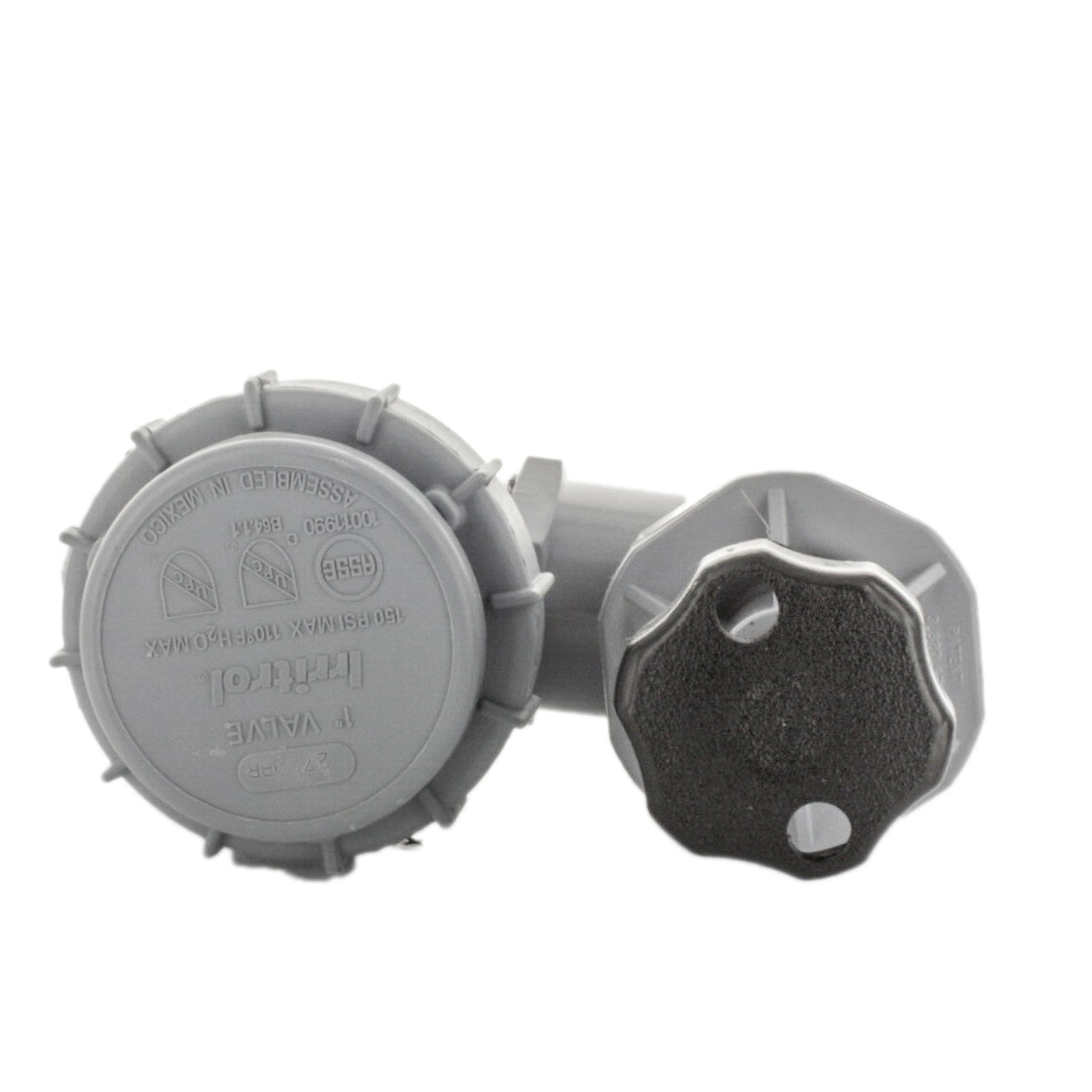 Irritrol 2709PR 1-inch manual anti-siphon valve installed on a short riser, showing inlet/outlet orientation and compact installation footprint.