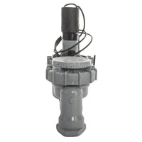 Side view of Irritrol 2711DPR valve highlighting stainless-steel metering components, SANTOPRENE diaphragm housing and threaded connections.
