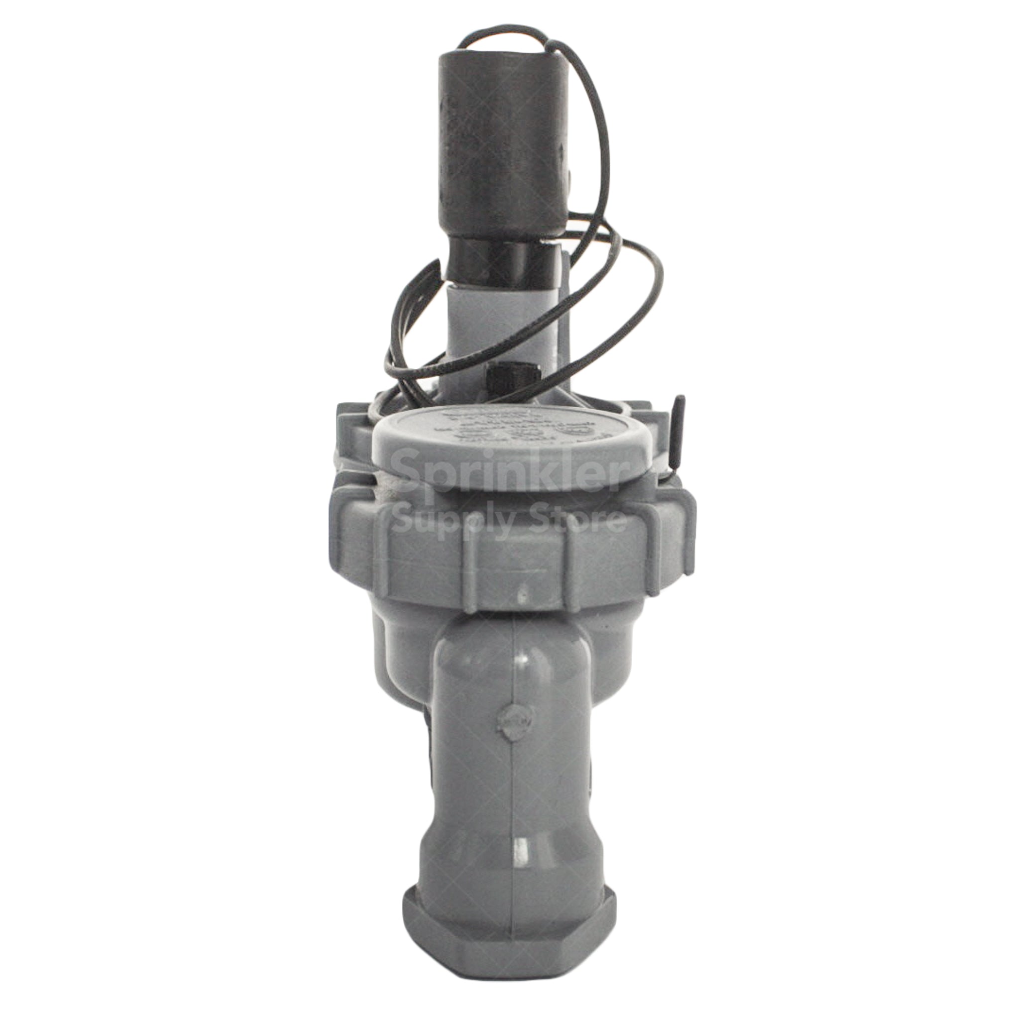Side view of Irritrol 2711DPR valve highlighting stainless-steel metering components, SANTOPRENE diaphragm housing and threaded connections.