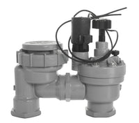 Front view of Irritrol 2713APR 1-inch electric anti-siphon valve showing stainless screw bonnet and the flow-control adjustment knob for service access.