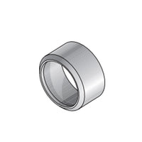 Close-up of NDS 2P42 4-inch PVC adapter bushing, angled view highlighting inner socket and smooth solvent-weld surface, white finish visible.