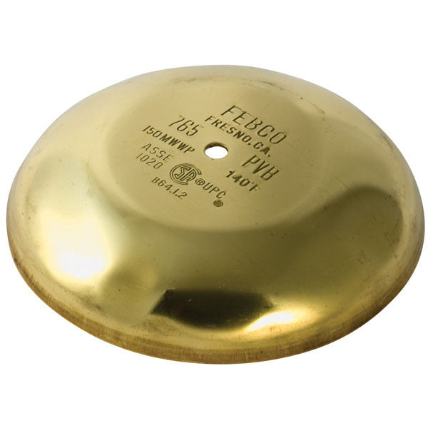 Brass canopy replacement part 300-089 for Febco 765 pressure vacuum breaker, fits 1" and 1 1/4" connections; OEM part for reliable protection.