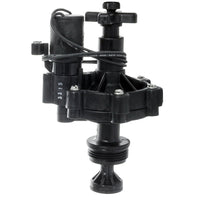 Front view of Irritrol 300-1 1-inch glass-reinforced nylon electric valve adapter showing solenoid, flow control and inlet connection.