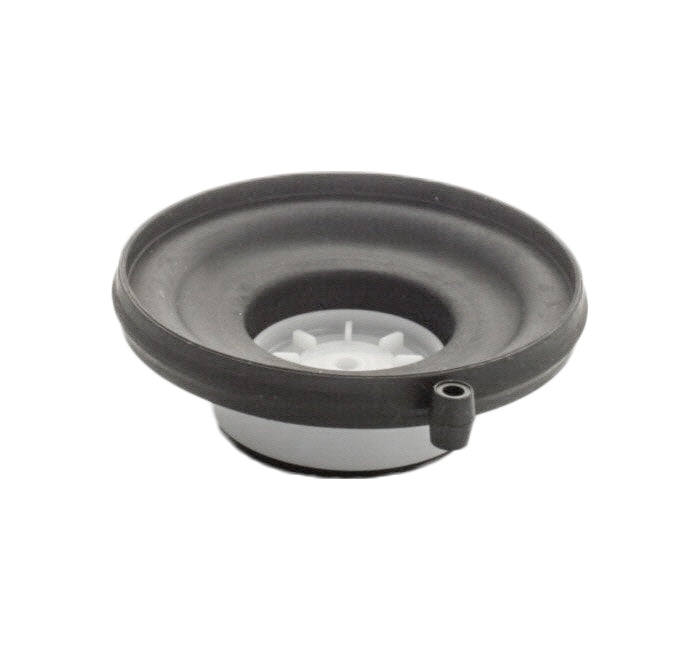 Side-angle view of Hunter 332100SP diaphragm assembly, OEM replacement for PGV and SRV valves showing thickness and mounting profile.