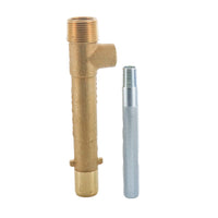 Rain Bird 33DK 3/4-inch quick-coupling valve key on white background, showing male and female threaded ends and red-brass finish.