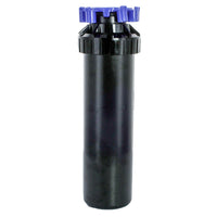 Rain Bird 3504-PC-SAM 4-inch pop-up rotor with Seal-A-Matic check valve, front view on white background, model label visible.