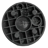 Close-up of Hunter I-20 black rubber top (part 352476) installed on rotor showing textured rim and push-fit detail.