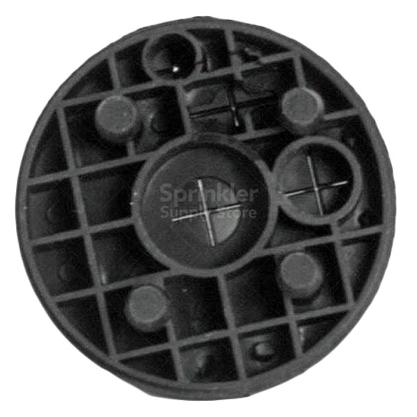 Close-up of Hunter I-20 black rubber top (part 352476) installed on rotor showing textured rim and push-fit detail.