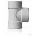 White 3-inch PVC Sewer & Drain tee (Hub x Hub x Hub) showing three solvent-weld hub openings and PVC surface.