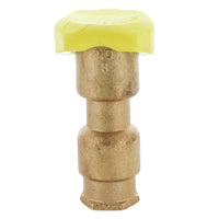 Front view of 3RC 3/4" quick-coupling valve with rubber cover, one-piece red brass body on white background.