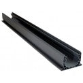NDS Spee-D 4 ft gray PVC channel drain, lengthwise view showing bottom flange, honeycomb walls and snap-together coupling.