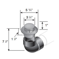 Angled view of NDS 421 4" pop-up emitter with elbow, showing weep hole and soil-tight 4" pipe connection.