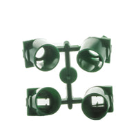 Side view of Hunter green high-flow nozzle rack installed in a rotor, highlighting nozzle outlets and low-angle/high-flow nozzle geometry.