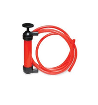 King 48050 Siphon King Jr. mini hand pump shown with two 50-inch hoses, dipstick tube and air pressure hose on a white background, kit components visible