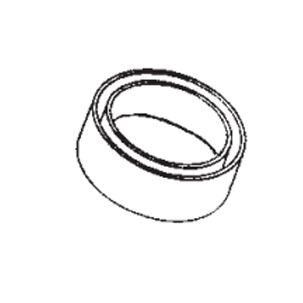 Close-up of the NDS PVC reducer bushing 2 in x 3 in, highlighting spigot end and socket hub with visible wall thickness, white solvent-weld fitting photographed on neutral background.
