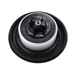 Close-up of Irritrol part 539001 replacement diaphragm assembly for 2500 series irrigation valves, black rubber double-beaded diaphragm shown clearly.