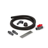 Atlantic Water Gardens FBKIT1 plumbing kit components: single ball valve, fittings, 6-foot 3/4-inch hose, sealant strip, cord stopper (product photo).