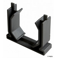 Front view of NDS 548 Mini Channel Coupling, 3-inch PVC gray connector showing coupling profile and connection ends, UV-stabilized finish.
