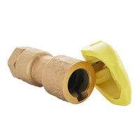 Detail image of the Rain Bird 5RC showing the sealed rubber cover and stainless-steel spring assembly area with brass valve body, suitable for irrigation systems.