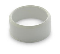 White PVC reducer bushing (NDS 6P07S) front view showing 6-inch outer socket and 4-inch inner socket on plain background, product detail.