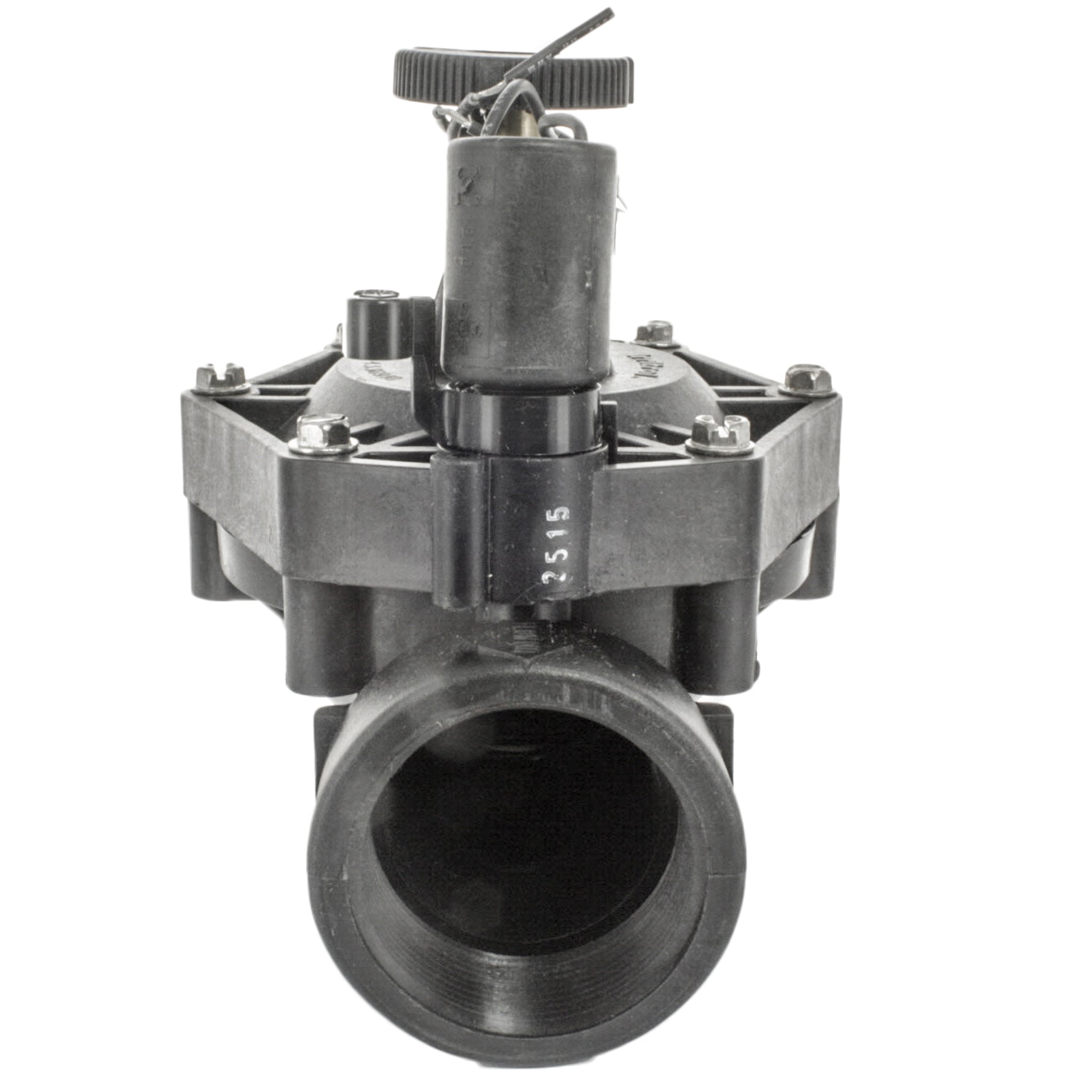 Side angle of Irritrol 700-2 UltraFlow valve highlighting stainless steel filter housing, diaphragm cover, and inlet/outlet ports.