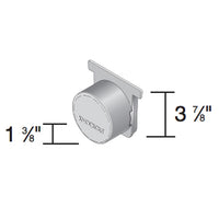 Close-up of NDS 713 3" End Cap/End Outlet in light gray polypropylene showing knockout and attachment flange.