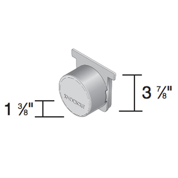 Close-up of NDS 713 3" End Cap/End Outlet in light gray polypropylene showing knockout and attachment flange.