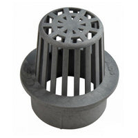 Front three-quarter product photo of NDS 3-inch gray atrium dome grate showing raised dome profile and quarter-inch grate openings, studio background.