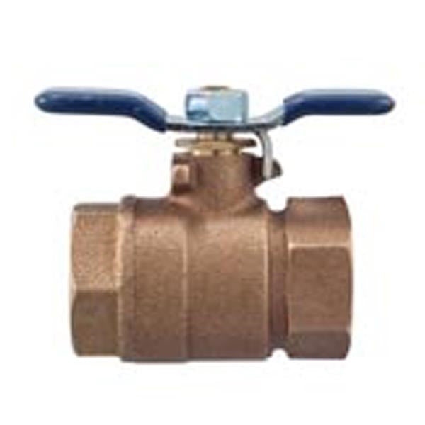 Photo of Febco 781-052LL 2-inch lead-free full-port ball valve showing body, lever handle, and threaded end connections for installation.