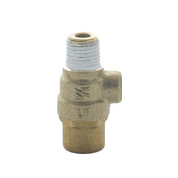 Febco LFTC1 781-075LL test cock, front view showing lead-free cast copper-silicon alloy body and 1/4" male to 1/4" female threaded connection for testing.