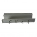 NDS 830 Pro Series 8-inch shallow profile channel drain section in light gray, top view showing slotted grate and interlocking end joint detail.