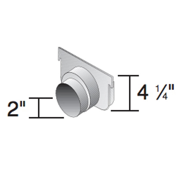 Side view of NDS 831 8" Pro-Series shallow profile end cap, light gray plastic, highlighting channel edge and knockout location.