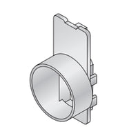 Top and side view of NDS Micro Channel 1.5 in. spigot end outlet (8463) in gray plastic highlighting spigot end, ribs and attachment features.