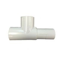 White PVC Toro 850-70 1-inch female manifold tee showing three female FPT ports; irrigation fitting photographed on white background.