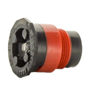 Close-up of adjustment screw and nozzle outlet on Toro MPR Plus 89-1500, illustrating radius adjustment and service access points.