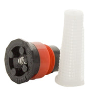 Group view of Toro MPR Plus nozzles including the 89-1500 end-strip piece, showing color-coded orange specialty pattern for quick field sorting.