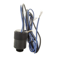 Close-up of Toro 89-5985 solenoid assembly side profile highlighting coil windings, housing label area, and mounting features for replacement.