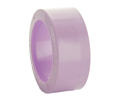Angled close-up of Toro 89-9752 purple cap cover highlighting the snug snap-fit edge and textured surface for clear reclaimed/non-potable water identification.