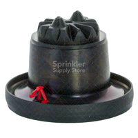 Close-up of Toro 89-9861 rubber diaphragm for Flo-Pro valve, showing shape and mounting area for OEM replacement parts.