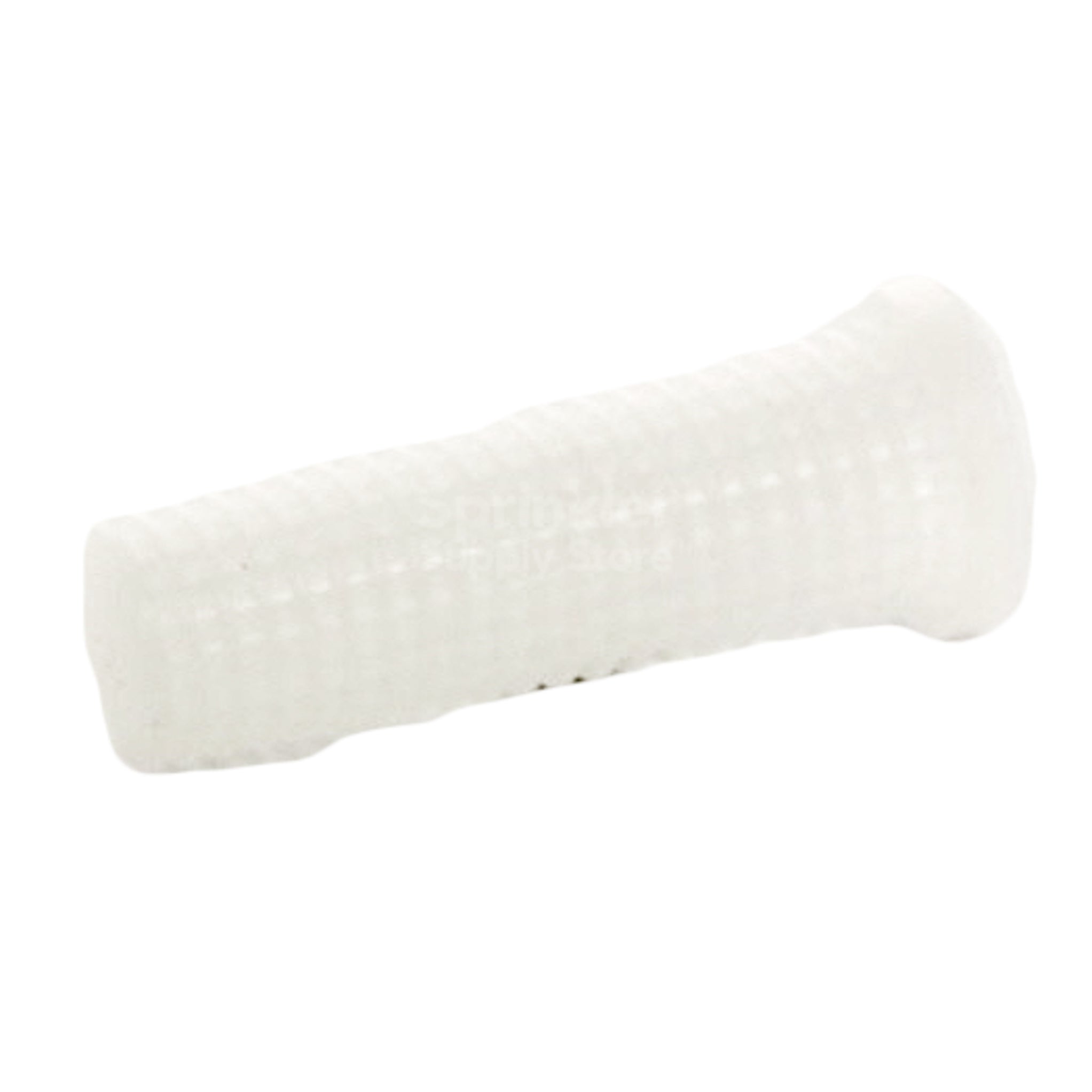 Close-up top view of white regular-mesh screen (Toro 9-5112) showing mesh pattern and rim; replacement for 570 series sprinkler nozzles.