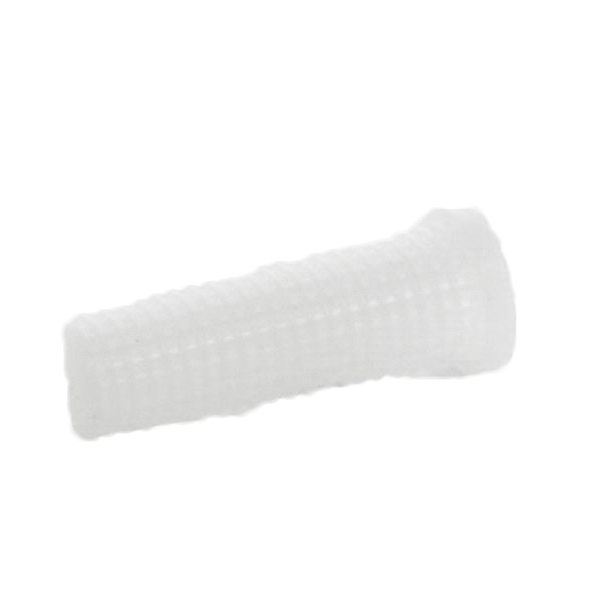 Angled side view of white plastic riser screen, part 9-5112, illustrating depth and fit for Toro 570Z pop-up nozzle assemblies.