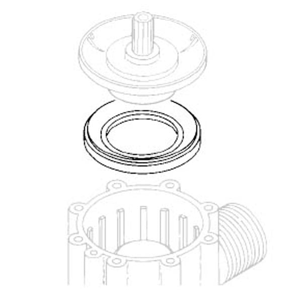 Front view of Toro 9-6504 2-inch diaphragm support showing central hub and seating flange for 250/252/254/260/264 valves.